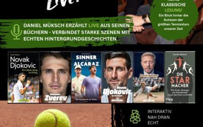 Lesung Daniel Müksch: Tennis.Inside.Live – Die großen Tennisstars – ihre Siege, ihre Krisen, ihre Geschichten
